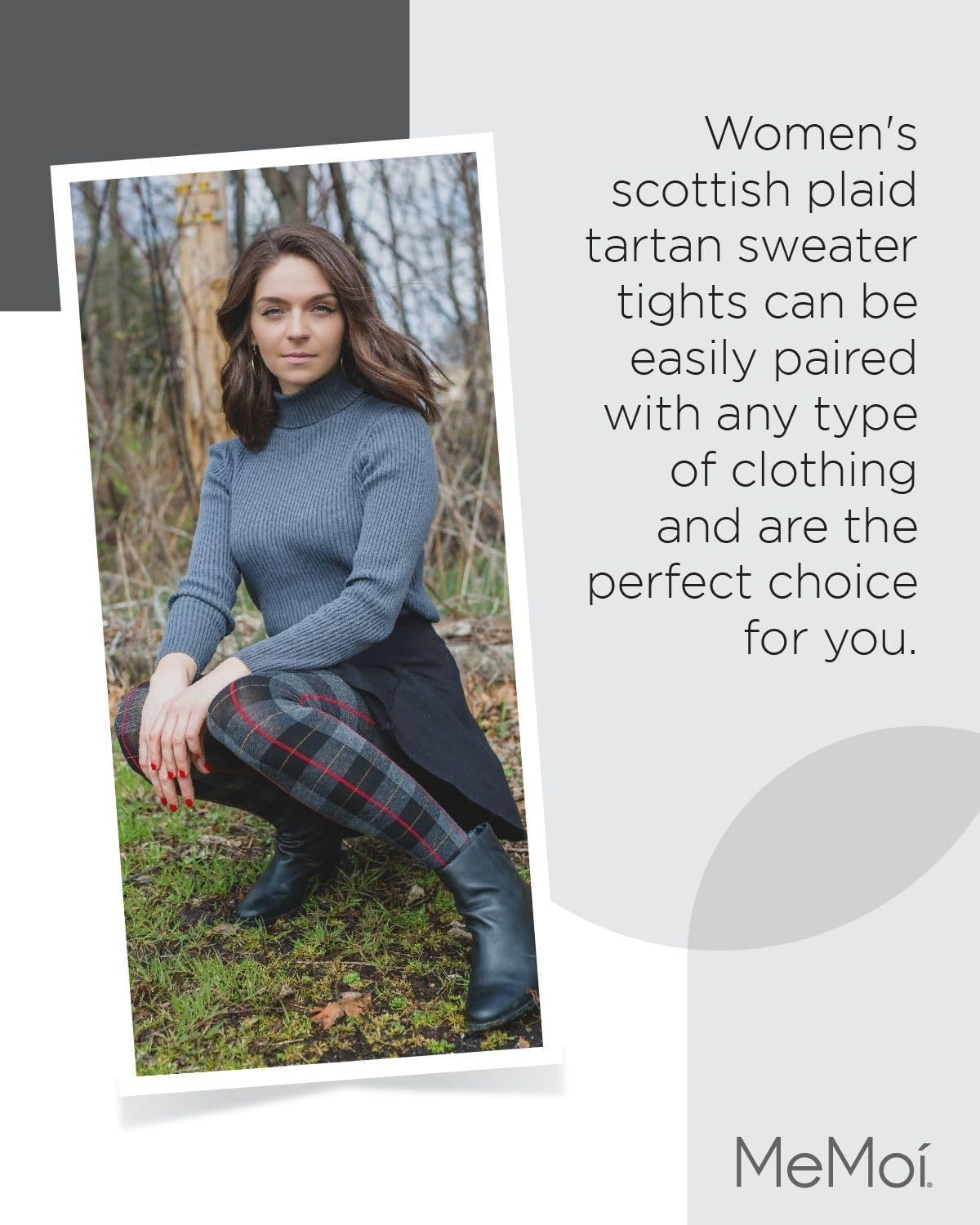 Glasgow Plaid Cotton Tights for Women, Cozy Sweater Tights, Warm and Fashionable Patterned Tights - Sizes Small to 6X