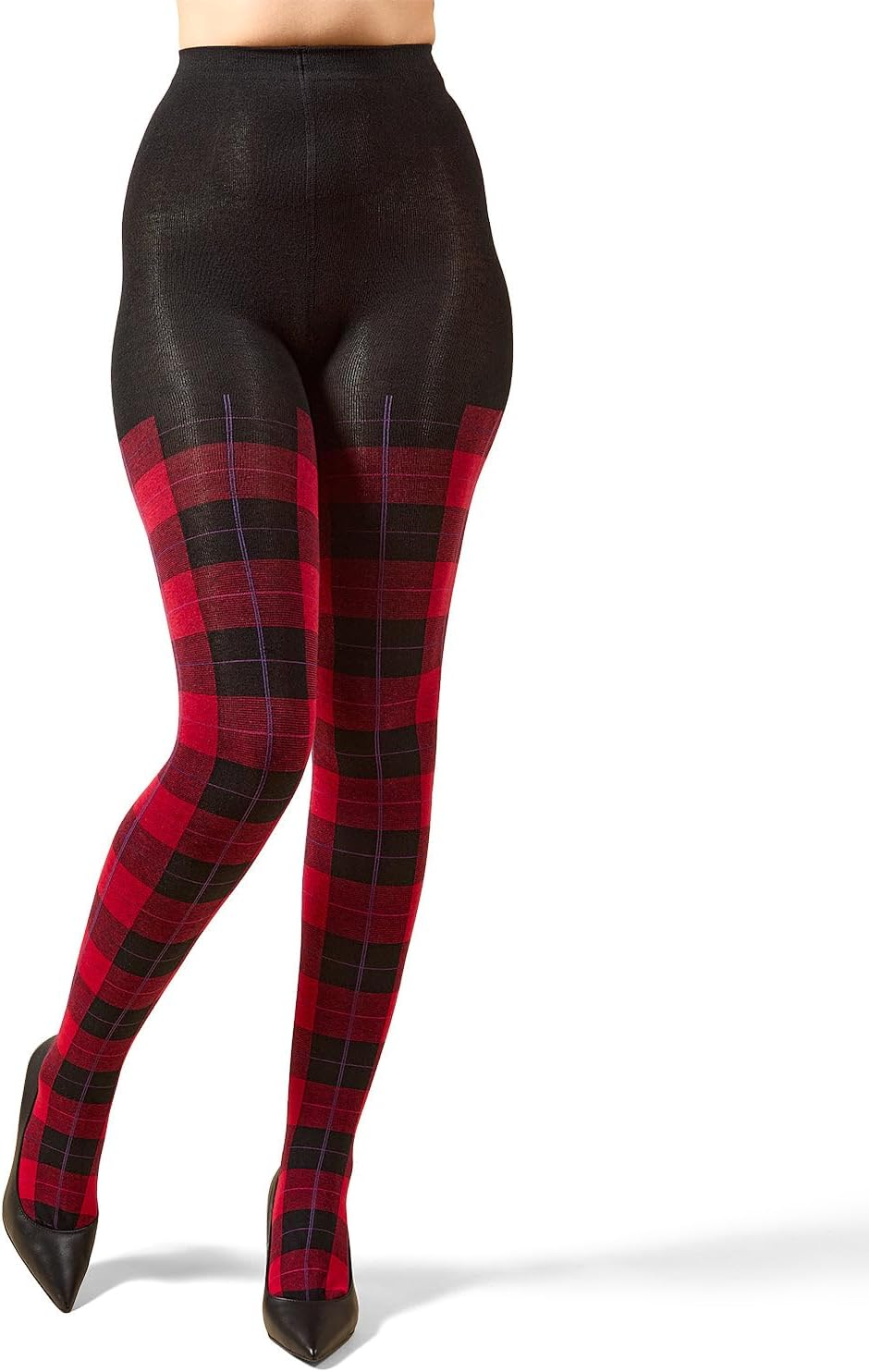 Glasgow Plaid Cotton Tights for Women, Cozy Sweater Tights, Warm and Fashionable Patterned Tights - Sizes Small to 6X