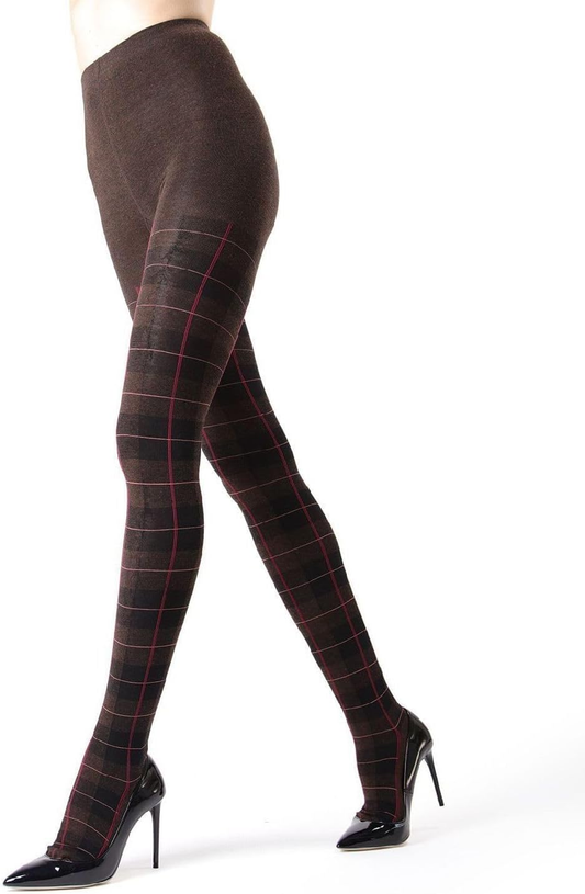 Glasgow Plaid Cotton Tights for Women, Cozy Sweater Tights, Warm and Fashionable Patterned Tights - Sizes Small to 6X