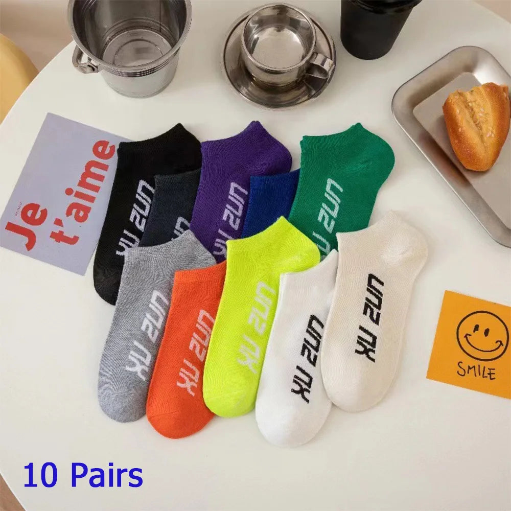 8 Pairs Women's Boat Socks Invisible Low Cut Silicone Non-Slip Summer No-Show Ankle Socks Solid Color Casual Breathable