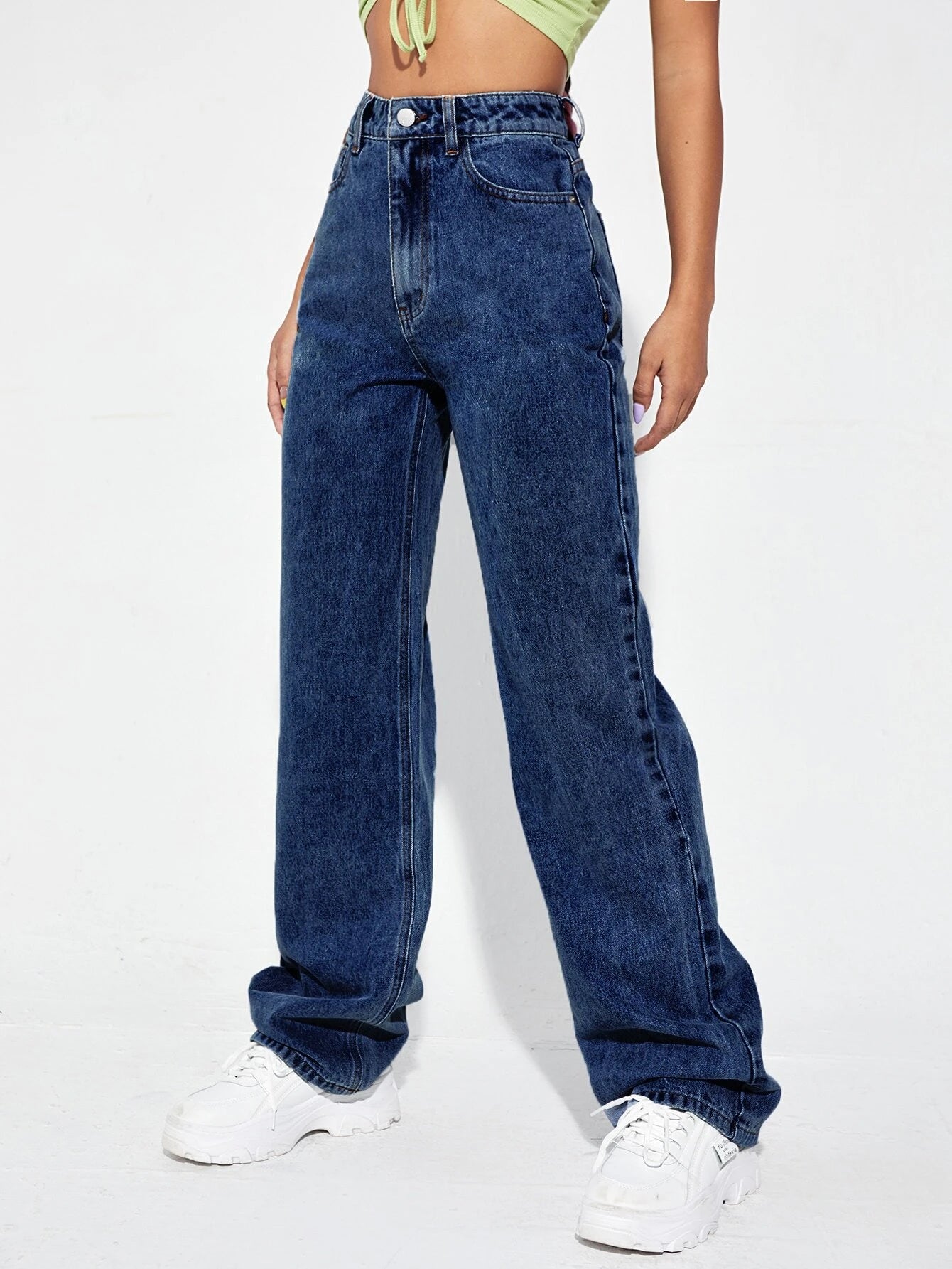 Ezwear High Waist Wide Leg Jeans